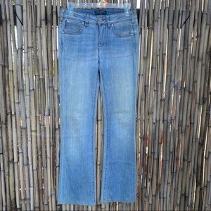 Karl Lagerfeld Relaxed boot low rise jeans made in Italy sz 26 light wash Y2K